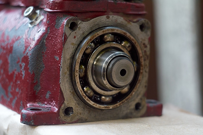 abrasive metal failure on a rotating bearing